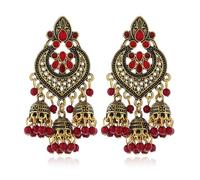 SXSWCH Boho Chandellier Jhumka Dichiarazione Leghing Orecchini per donne vintage Grande palla di fiori con pallina di fiore Drop Drop Orening Oreging Orenaio Bollywood Gioielli Festival festivo