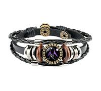 SXSWCH Bracciale 12 Constellation Braccialetti per donne uomini in pelle punk retrò a catena regolabile a catena Bracciale di gioielleria Ladies Ladies Gioielli (colore: XS, dimensione: una taglia)