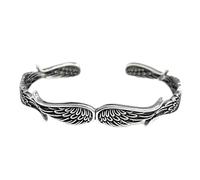 SXSWCH Bracciale Ali d'Angelo in Stile Vintage Sterling Sterling Bracciale Aprire Il Bracciale ad Ala Angelo Bracciale per Il Marito fidanzati Donne Gioielli