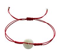 SXSWCH Bracciale Natural Jade Donut Bracciale, braccialetto feng shui, braccialetto di ricchezza, perle di Buddha Bracciale, regalo di buona fortuna per uomini donne donne gioielli (colore: rosso)