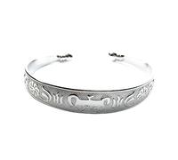 SXSWCH Bracciale per braccialetto in argento sterling regolabile, braccialetti a catena, donne bracciali in argento sterling braccialetto vintage braccialetto intagliato intagliato buddista bracciale