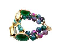 SXSWCH Braccialetti 2 fili Bracciale a cristallo biwa a perla biwa a più color agate