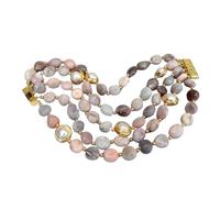 SXSWCH Braccialetti 5 fili naturali 10x12mm Botswana a forma libera a forma libera in perle in perle in per sospetto Vintage Style Fit for Women