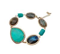 SXSWCH Bracciali labradorite naturale di quarzo verde labradorite 8 "