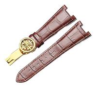 SXSWCH Cinta d'oro in pelle genuina per Patek Philippe 5711 5712G Waterproof Sweat-Sweature a prova di orologio con fibbia pieghevole concavo a prova di piegatura da 25 mm (colore: Black-Rose Gold-B,