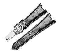 SXSWCH Cinta d'oro in pelle genuina per Patek Philippe 5711 5712G Waterproof Sweat-Sweature a prova di orologio con fibbia pieghevole concavo a prova di piegatura da 25 mm (colore: Black-Rose Gold-B,