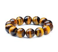 SXSWCH Collana Bracciale di perline buddiste, braccialetto di pietra per gli occhi della tigre naturale per la guarigione della positività dell'ansia Bracele elastico elastico per