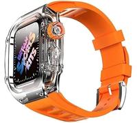 SXSWCH Custodia per orologi per ghiaccio con kit di modifica della cintura fluororubber , per serie 8 7 45mm , banda di copertina di orologi trasparenti , per iwatch SE 6 5 4 44mm