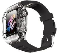 SXSWCH Custodia per orologi per ghiaccio con kit di modifica della cintura fluororubber , per serie 8 7 45mm , banda di copertina di orologi trasparenti , per iwatch SE 6 5 4 44mm