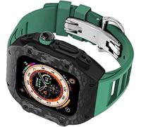 SXSWCH Custodia per orologio in fibra di carbonio+kit MOD cinturino da orologio in gomma , per SE 8/7/6/5/4 , Uomini 49 mm Casa di orologio in acciaio inossidabile intagliato Kit di sostituzione del