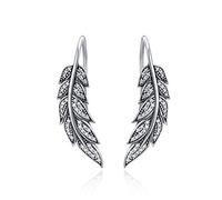 SXSWCH Fashion 925 Ali di piume vintage Orecchini a goccia lunghi per le donne gioielli