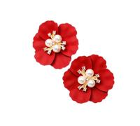 SXSWCH Grande Fiore di Perle in Cristallo Vintage per Le Orecchie Femminile per Matrimoni Regalo di Compleanno della Festa di Alta Gamma