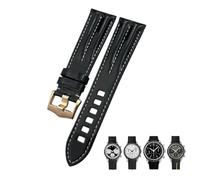 SXSWCH Guida fascia d'oro in pelle 20mm 21mm per Omega Seamaster 300 Aqua Terra Speedmaster Pin Clasp Black Cint