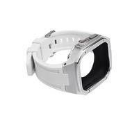 SXSWCH Kit di modifica cinghia in silicone+custodia in metallo per banda 45mm 41mm 41mm 44 mm di orologio per iwacth 8 7 SE 6 5 4 Mod Bracelet (colore: chiusura dorata da 10 mm, dimensione: 44 mm)