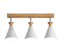 SXSWCH Luce a soffitto a Monte Semi-Filo e lampadario a 3 Teste, apparecchi di Illuminazione a soffitto Creative E26, luci a Sospensione in Metallo e in Legno, per la Sala da Pranzo Camera da Letto
