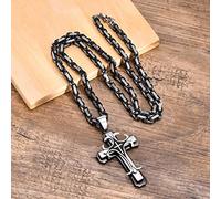 SXSWCH Necklace Men Chain Chain Women Reg Reput Cross Collane per Roccia Punk 5,5 mm 24 Pollici Preghiera Maschio Maschio