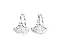 SXSWCH Orecchini a goccia foglia ginko per donne s925 sterling argento traforato alla moda minimalista semplice simpatico ginkgo foglia corta carena per cumulo di cancella
