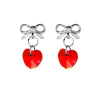 SXSWCH Orecchini Orecchini a Cerchio di Crystal Heart Gioielli Vintage Simpatico Foro Coreano Orecchini a Fiocco Rosa Accessori per Moda Punk Regali di Gioielli gotici