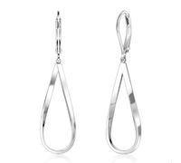 SXSWCH Teatro geometrico a doppio telaio a doppio telaio per donne con chiusura a leva, argento oro oro a 14k o argento stero
