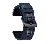 SXSWCH Watch Bands classico tessuto in tela con vera pelle ibrida - Cinturino di ricambio con fibbia nera 18/20/22 mm, 22mm, A