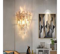 Sxtiger Lampada Da Parete Moderna In Cristallo, Applique Da Parete In Cristallo E14, Per Camera Da Letto, Soggiorno, Cucina, Corridoio, Scale, Ristorante, Illuminazione Dell'hotel (Champagne Oro)