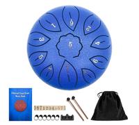 SXTYYH 6 Pollici 11 Note Tongue Drum Strumento A Percussione Chakra Drum Rain Educazione Musicale for L'Esterno Con Palette for Le Dita, Bacchette, Borsa(Blu)