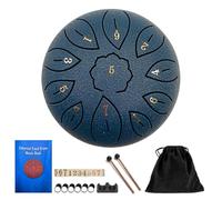 SXTYYH 6 Pollici 11 Note Tongue Drum Strumento A Percussione Chakra Drum Rain Educazione Musicale for L'Esterno Con Palette for Le Dita, Bacchette, Borsa(Navy blue)