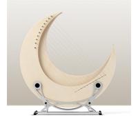SXTYYH Forma A Luna Corda 8, 11, 15 Piccolo Lyre Harp Portatile Legno Massiccio Strumento Musicale Principiante Facile Da Imparare Lira Arpa(11-note log+stand)