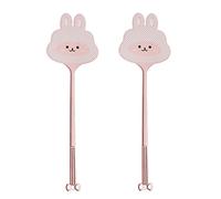 SXTYYH Paletta Mosche 2 Pezzi, Scacciamosche Manuale for Interni, Ammazza Mosche Forma Creativa A Coniglio con Manico Ergonomico Antiscivolo, Facile da Pulire E Riporre(Pink)