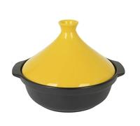 SXTYYH Pentola Tajine for Cucinare Alta Qualità Tajine Terracotta Marocchina for Una Distribuzione Uniforme Del Calore Casseruola Con Coperchio Affusolato(Yellow with handle)