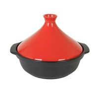 SXTYYH Pentola Tajine for Cucinare Alta Qualità Tajine Terracotta Marocchina for Una Distribuzione Uniforme Del Calore Casseruola Con Coperchio Affusolato(Red with handle)