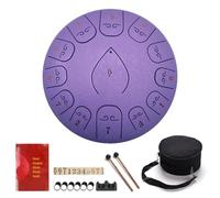 SXTYYH Tongue Drum 13 Note 12 Pollici Tamburo Handpan Strumenti Musicali Con Palette for Le Dita, Libro Di Musica, Mallet E Borsa for La Guarigione Della Mente, Meditazione(Purple)