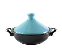 SXTYYH Tradizionale Tajine Terracotta Marocchina for Cucinare Con Coperchio Conico E Doppio Manico Pentola Tajine for Cotture Lente, Stufati, Design Artigianale(Blu)