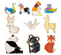 Sxutop 10 Pezzi Smalto Pin Spille Creative Divertenti Spille Smalto Spilla Origami Animale Spilla Distintivo Pin di Spilla in Metallo Smalto per Abito Cappello Borse Giacche Accessori per Vestiti