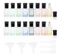 Sxutop 16 Pezzi Bottiglie Roll On Vuoto 6 ml Flaconi Roll-On in Vetro con Sfere in Acciaio Inox, Imbuto e Contagocce Bottiglie di Vetro Roll On per Oli Essenziali