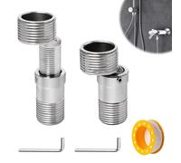 Sxutop 2 Pz Raccordo Eccentrico Rubinetto Adattatore Girevole 360°,Argento | Adattatore Rubinetto Doccia,Lunghezza Regolabile,Adattatori di Collegamento S,3/4" x 1/2",per Rubinetti da Parete