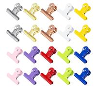 Sxutop 20 Pezzi 38mm Bulldog Binder Clips Multiuso Clip Raccoglitore in Metallo Morsetti Graffette Mollette Chiudi Sacchetti Morsetto Colored per Foto, Borsa per Alimenti, Casa, Scuola, Ufficio