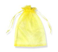 SXUUXB 100 Pezzi Sacchetti Regalo Organza 7x9cm(2.8x3.5 Pollici),Sacchetti di Organza Sacchetti di Cordoncino Avvolgere per la Festa di Nozze di Natale (Giallo)