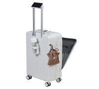 sxvbdway Valigia da 61 cm, bagaglio da viaggio, bagaglio a mano con scomparto frontale, rigido in PC, valigie da viaggio con portabicchieri, porta di ricarica USB di tipo C e supporto per telefono