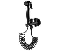 SXWYLZ Doccino per Wc Kit Nero Kit Doccetta Esterno per Wc Uno in Due Fuori per lo Scarico del Wc la Pulizia del Bagno