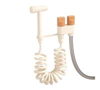 SXWYLZ Kit Doccetta per Bidet con Valvola Angolare a Doppio Comando, Pistola a Pulsante, Supporto e Tubo Flessibile a Molla da 2m per Lavatrici e Wc, Bianco
