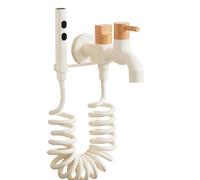 SXWYLZ Kit Doccetta per Bidet Portatile con Supporto Pistola a Spruzzo a Doppia Modalità Rubinetto a Doppio Comando e Tubo Flessibile a Molla da 2m per Mop Pool, Bianco