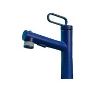 SXWYLZ Miscelatore Bagno Lavabo Caldo Freddo Rubinetti Bagno con Doccetta Estraibile 3 Modalità Rubinetto per Lavabo Maniglia Singola,Blu