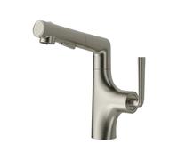 SXWYLZ Miscelatore con Doccetta Estraibile per Lavabo Bagno Rubinetto Bagno Lavabo Girevole a 360° Rubinetto di Sollevamento a 3 Modalità, Maniglia Singola, Caldo e Freddo,Colore Spazzolato