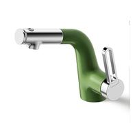 SXWYLZ Miscelatore con Doccetta Estraibile, Rubinetto Lavabo Bagno a 3 Modalità, Miscelatore Lavabo Bagno Maniglia Singola, Acqua Calda e Fredda,Verde