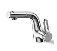 SXWYLZ Miscelatore con Doccetta Estraibile, Rubinetto Lavabo Bagno a 3 Modalità, Miscelatore Lavabo Bagno Maniglia Singola, Acqua Calda e Fredda,Cromo