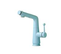 SXWYLZ Miscelatore Lavabo con Doccetta Estraibile Rubinetto Lavandino Bagno Girevole a 360° Rubinetto Lavabo con Sollevamento a 3 Modalità,Blu