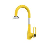 SXWYLZ Miscelatore Lavabo con Doccetta Estraibile Rubinetto Lavello Girevole a 360° Rubinetto Caldo e Freddo a 2 Modalità con Maniglia Singola,Giallo