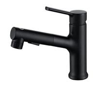 SXWYLZ Miscelatore Lavandino Bagno con Doccetta Estraibile Rubinetto Lavabo a 3 Modalità Rubinetto Monocomando Acqua Calda e Fredda,Nero