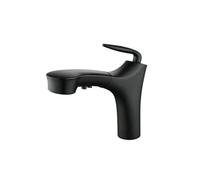 SXWYLZ Rubinetti Bagno con Doccetta Estraibile Miscelatore Lavabo Bagno a 2 Modalità Maniglia Singola Rubinetto per Acqua Calda e Fredda Ottone,Nero